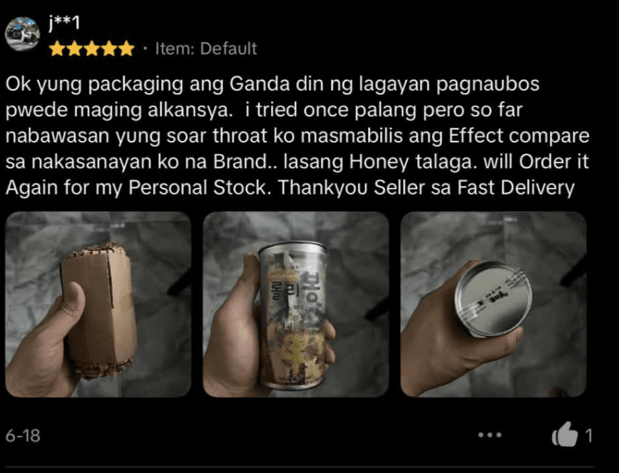 Customer marketplace review of Lollibongs