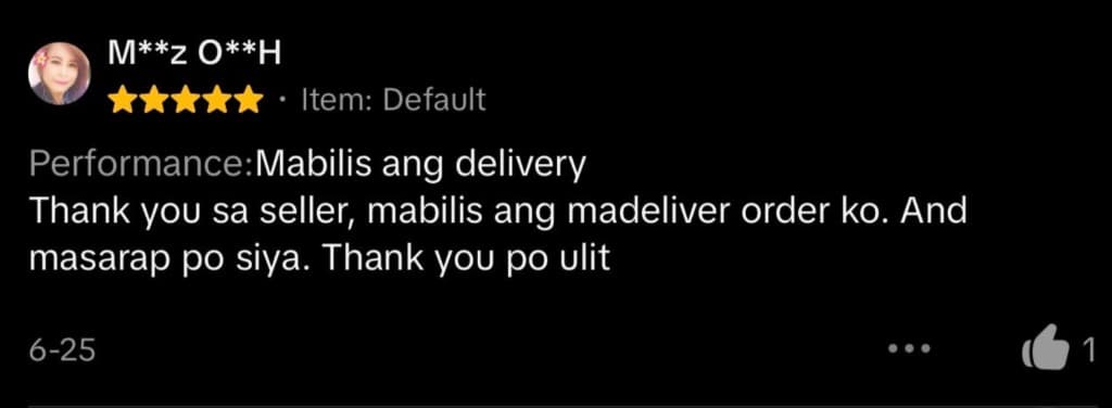 Customer marketplace review of Lollibongs